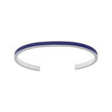 Bracelet acier rigide 4mm ouvert résine bleu