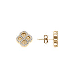 Boucles d'oreilles argent doré trèfle et oxydes