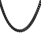 Collier acier noir mat maille carrée