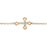 Bracelet plaqué or croix oxydes blancs sertis