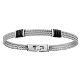 Bracelet acier trois cables gris