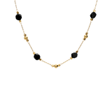 Collier acier et PVD boules facetées