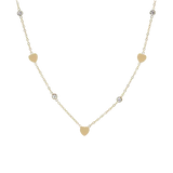 Collier acier multicoeurs lisses et oxydes sertis