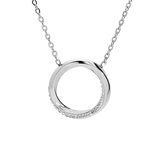 Collier acier cercle avec oxydes blancs sertis