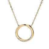 Collier acier cercle avec oxydes blancs sertis