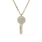 Collier acier oxydes blancs sertis