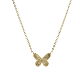 Collier acier pendentif papillon