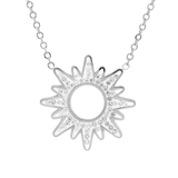 Collier acier soleil avec résine et strass