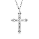 Collier acier croix résine et pierres synthétique