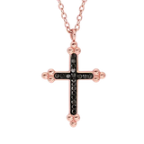 Collier acier croix résine et pierres synthétique