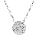 Collier acier pastille oxydes blancs sertis