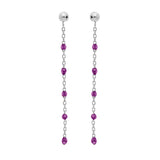 Boucles d'oreilles tige argent rhodié perles résine violette transparent