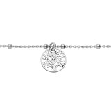 Bracelet argent rhodie fine boules pampille arbre de vie