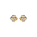 Boucles d'oreilles argent doré trèfle et oxydes