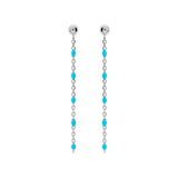 Boucles d'oreilles tige argent rhodié perles résine turquoise imitation