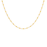 Collier argent et dorure jaune perles résine jaune transparent