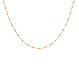 Collier argent et dorure jaune perles résine orange transparent