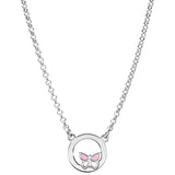 Collier  argent rhodié cercle avec papillon