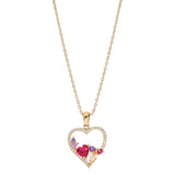 Collier plaqué or pendentif coeur empierré