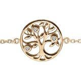 Bracelet plaqué or arbre de vie oxydes blancs sertis