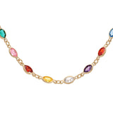 Collier  plaqué or tutti frutti degrade multicolores