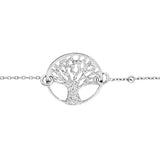 Bracelet argent rhodié arbre de vie granité