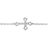 Bracelet argent rhodié croix oxydes blancs sertis