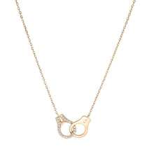 Collier plaqué or massif menottes oxydes blancs - Olyci Bijoux