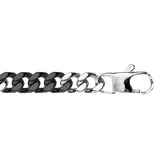 Bracelet acier maille gourmette 8mm bicolore pvd noir