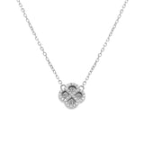 Collier argent rhodié trèfle et oxydes