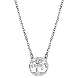 Collier argent rhodié arbre de vie ajoure