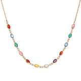 Collier  plaqué or tutti frutti degrade multicolores