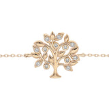 Bracelet plaqué or arbre de vie 15mm oxydes blancs sertis