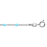 Bracelet argent rhodié perles résine turquoise imitation