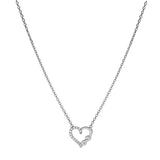 Collier argent rhodié coeur et infini oxydes blancs sertis