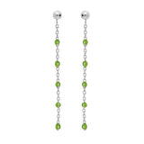 Boucles d'oreilles tige argent rhodié perles résine vert