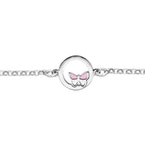 Bracelet argent rhodié cercle avec papillon