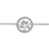 Bracelet acier arbre de vie oxydes blancs