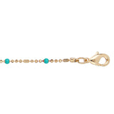 Bracelet plaqué or boules et résine vert turquoise