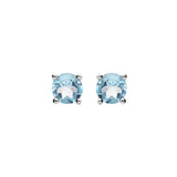 Boucles d'oreilles tige argent rhodié pierre véritable topaze bleu