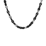 Collier acier et noir grain de café