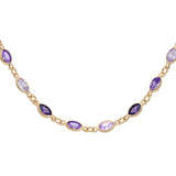 Collier plaqué or tutti frutti degrade de violet