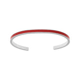 Bracelet acier rigide 4mm ouvert résine rouge