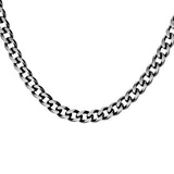 Collier acier maille gourmette pvd brossé aspet patiné chanfrein noir