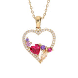 Collier plaqué or pendentif coeur empierré