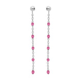 Boucles d'oreilles tige argent rhodié perles résine framboise transparent