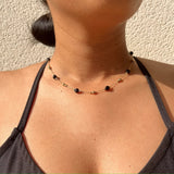 Collier acier et PVD boules facetées