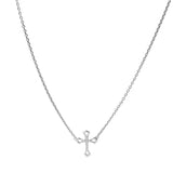 Collier argent rhodié croix oxydes blancs sertis