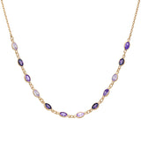 Collier plaqué or tutti frutti degrade de violet