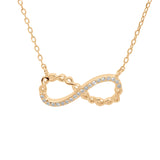 Collier plaqué or motif infini avec oxydes blancs sertis